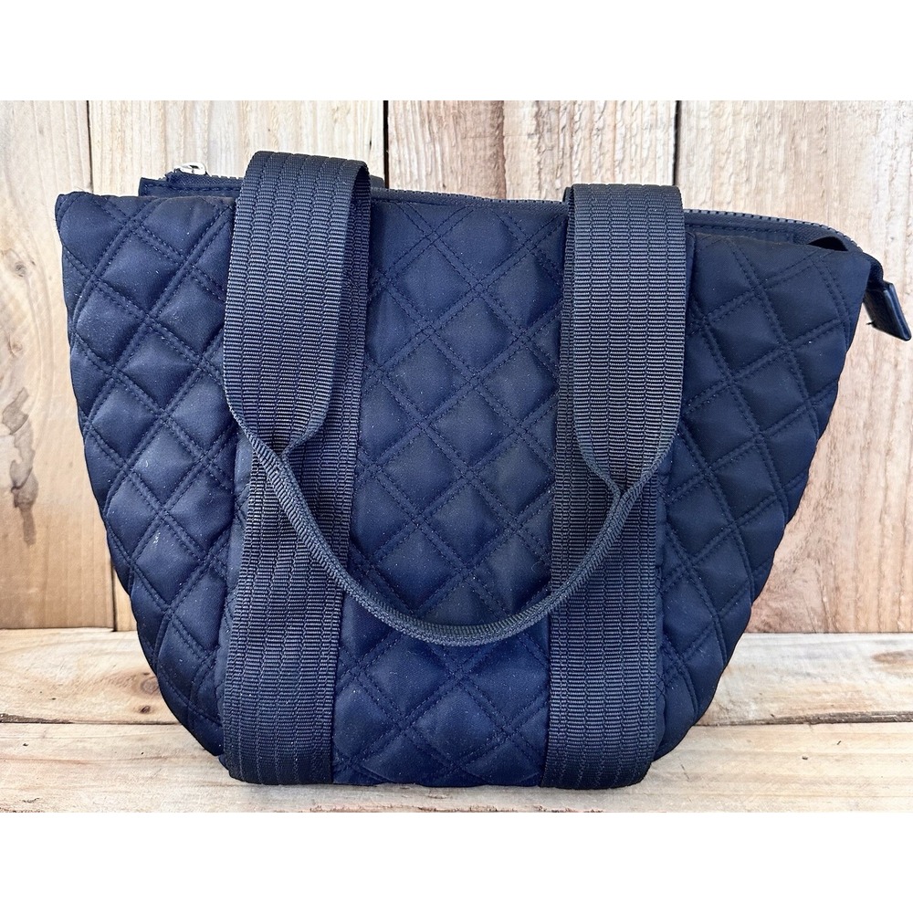 Cynthia Rowley Black Tote Purse Quilted Minimalist Capsule Small